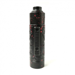 Vazzling Pur Slam Piece 30mm 18650/20700/21700/20650 Hybrid Mechanical Mod (Engraving Version) w/Shot RDA - Black Red Dot