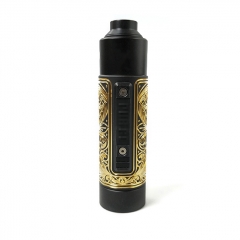 Vazzling Pur Slam Piece 30mm 18650/20700/21700/20650 Hybrid Mechanical Mod (Engraving Version) w/Shot RDA - Black Gold