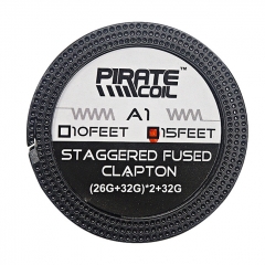 Authentic Pirate Coil A1 Staggered Fused Clapton (26G+32G)*2+32G/ 15 Feet