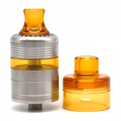 Whisper Style 22mm RTA Rebuildable Tank Atomizer 2.6ml w/RDA Cap - Silver Yellow