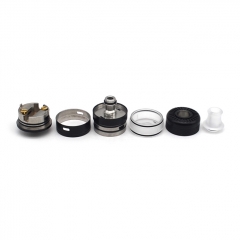 Whisper Style 22mm RTA Rebuildable Tank Atomizer 2.6ml w/RDA Cap - Black White