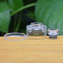 Replacement 510 Drip Tip + Top Cap + Decorative Ring Kit for Haku Venna Style RDA - Transparent