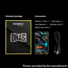 (Ships from HK)Authentic VOOPOO DRAG 2 Platinum 177W TC Box Mod - Platinum Ink