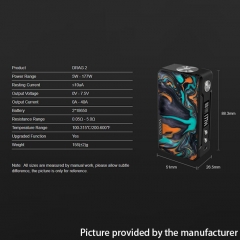 (Ships from HK)Authentic VOOPOO DRAG 2 Platinum 177W TC Box Mod - Platinum Ink