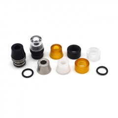 Kaser Style 510 Replacement Drip Tip Set w/ MTL Mouthpiece - Black + Silver + Translucent + Brown