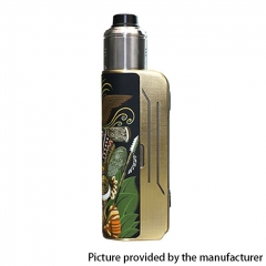 Authentic Hippovape Papua Box Mod 100W VV VW Box Mod 18650/20700/21700 w/24mm RDA Kit - Gold