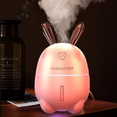 300ml Capacity 7 Color USB Home Humidifier Air Diffuser Purifier Home Office Humidifier - Pink