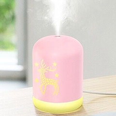 340ml Capacity Air Humidifier Night Light USB Charging for Home Office Air Purifier Mist Diffuser - Pink