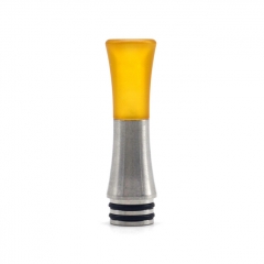 Firebird Replacement 510 Drip Tip for RDA / RTA / RDTA / Sub-Ohm Tank Vape Atomizer - Brushed Silver + Yellow