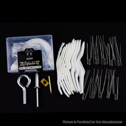 Authentic VAPJOY DIY Rebuild Kit for SMOK RPM80/ RPM80 Pro - Opening Tool Kit + Cottons + RPM-Triple Ni80 Triple Coils (0.6ohm)