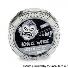 Authentic Coil Father King SS3 Wire Spool for RBA / RDA / RTA/RDTA - 316SS 0.4 x 4 + 0.1 (26GA x 4 + 38GA) 1.6ohm/ft (5m/15ft))
