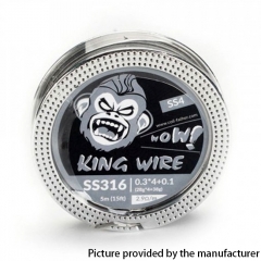 Authentic Coil Father King SS4 Wire Spool for RBA / RDA / RTA/RDTA - 316SS 0.3 x 4 + 0.1 (28GA x 4 + 38GA) 2.9ohm/ft (5m/15ft))