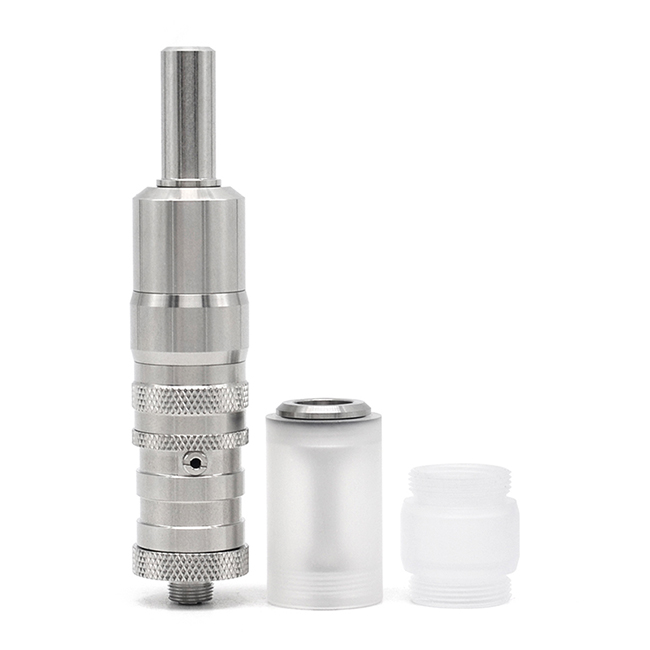 ULTON Fev vS Style 316SS RTA Rebuildable Tank Mouth to Lung Atomizer 17mm  w/Bell Cap - Silver