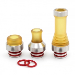 SXK Hussar Style GR Tip Straight + MTL DT R + DT Long 510 Drip Tip Set for RDA / RTA / RDTA / Sub-Ohm Tank - PEI + 316SS (3 PCS)