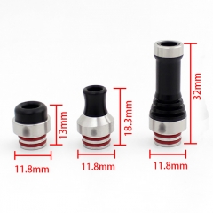 SXK Hussar Style GR Tip Straight + MTL DT R + DT Long 510 Drip Tip Set for RDA / RTA / RDTA / Sub-Ohm Tank - POM + 316SS (3 PCS) - Transparent