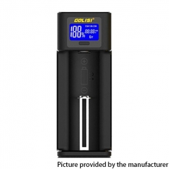 Authentic Golisi I1 2A One-Slot Smart USB Charger w/ LCD Screen Compatible with Battery Length Ranging 32~70mm - Black