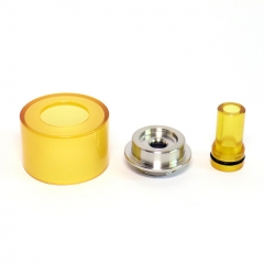 SXK Tank Tube + Top Cap + Drip Tip Opped Kit for Holy Atty Patibulum Unleashed Style MTL RTA - Yellow