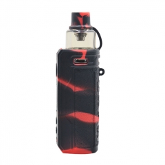 Silicone Protective Case for Voopoo Drag S AB144 w/Lanyard - Black Red