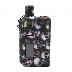 Silicone Protective Case for Smok Fetch Pro Pod w/Lanyard - Black Skull