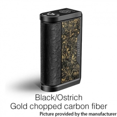 Authentic Lost Vape Centaurus DNA 250C 200W TC VW Box Vape Mod - Black/Ostrich Gold Chopped Carbon Fiber