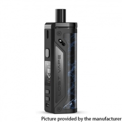 Authentic Lost Vape Thelema 80W Pod System Mod Kit 4ml - Black/Glossy Leather