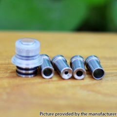 MISSION XV Quantum Style 510 Drip Tip w/ 4 x Inserts for SXK BB  Billet Box Mod Kit Dotod dotAIO - Translucent + Silver