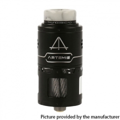 Authentic ThunderHead Creations THC Artemis 24mm RDTA w/ BF Pin 4.5ml - Black + Silver