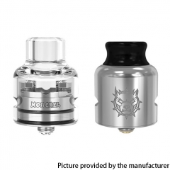 Authentic Damn Vape Mongrel 25.4/26mm RDA w/BF Pin/Spare Cap - Silver