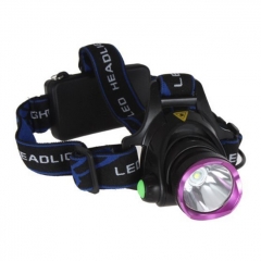 Vazzling 1800 Lumens CREE XM-L T6 U2 3 Modes Super Bright Headlamp with Adjustable Base Cree LED Lamp Headlight Bicycle Light w/ AC Charger - Purple
