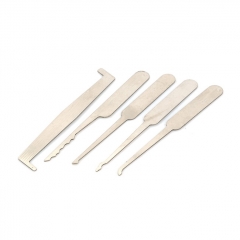 5- Piece Set Card Type Lock Pick Gun - Silver - White