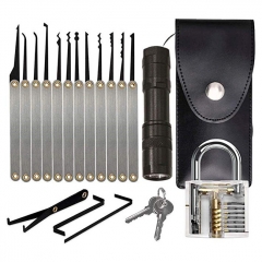 18pcs Multifunctional Transparent Practice Lock Unlock Tool Locksmith Practice Tool Kit