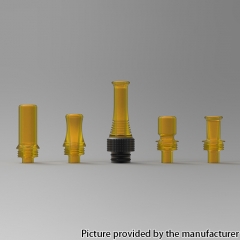 Authentic Auguse CG V2 510 Drip Tip Kit for RBA / RTA / RDA Vape Atomizer - Matte Black + Yellow