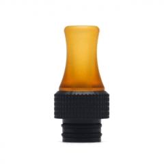 Authentic Auguse CG V2 510 Drip Tip for RBA / RTA / RDA Vape Atomizer - Yellow + Polished Black ε