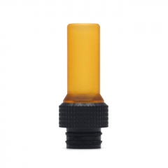 Authentic Auguse CG V2 510 Drip Tip for RBA / RTA / RDA Vape Atomizer - Yellow + Polished Black μ