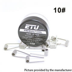 Authentic ETU Pre-built Coil NI80 Kernel 26GA x 3 + 38GA - 0.15ohm