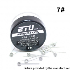 Authentic ETU Pre-built Coil NI80 Kernel 28GA + 40GA - 1ohm