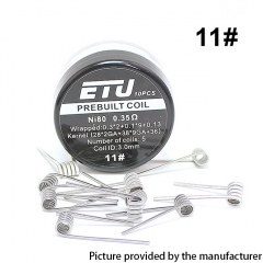 Authentic ETU Pre-built Coil NI80 Kernel 28GA x 2 + 38GA x 9 + 36 - 0.35ohm