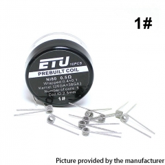 Authentic ETU Pre-built Coil NI80 Kernel 26GA + 38GA - 0.5ohm