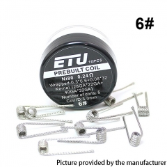 Authentic ETU Pre-built Coil NI80 Kernel 28GA x 22GA + 40GA x 32GA- 0.24ohm