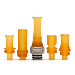 Authentic Auguse CG V2 510 Drip Tip Kit for RBA / RTA / RDA Vape Atomizer - Yellow + Silver