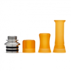 Authentic Auguse CG108P CG Pro 510 Drip Tip w/ 5 x Plugs - Silver Yellow SS-PEI
