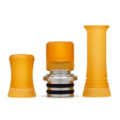 Authentic Auguse CG108P CG Pro 510 Drip Tip w/ 5 x Plugs - Silver Yellow SS-PEI