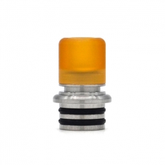 Authentic Auguse CG108P CG Pro 510 Drip Tip w/ 5 x Plugs - Silver Yellow SS-PEI