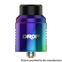 Authentic Digiflavor Drop V1.5 Dual Coil 24mm RDA w/BF Pin - Rainbow