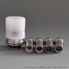 Mission Tips Whistle v2 Style Drip Tip Mouthpiece + Base for SXK BB Billet Box Mod - White