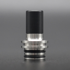 Vazzling Pioneer Style 510 MTL Drip Tip for RBA / RTA / RDA Vape Atomizer - Silver + Black