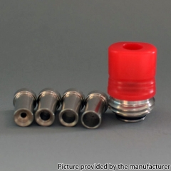 Mission Tips Whistle v2 Style Drip Tip Mouthpiece + Base for SXK BB Billet Box Mod - Red