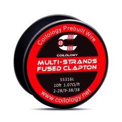 Authentic Coilology SS316 Multi-Strands Fused Clapton 2*28/9-38/38 AWG Prebuilt Spool Wire 10 Feet - 1.07ohm