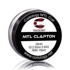 Authentic Coilology MTL Clapton Coil NI80 28/40GA (2.5mm) 10pcs - 0.92ohm