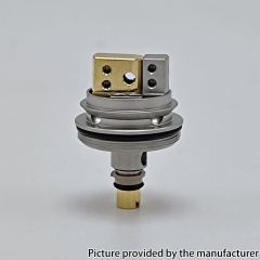 Coppervape Hussar Style RTA Dual Coil Deck with 1.3mm / 1.0mm Airflow Pin - Silver